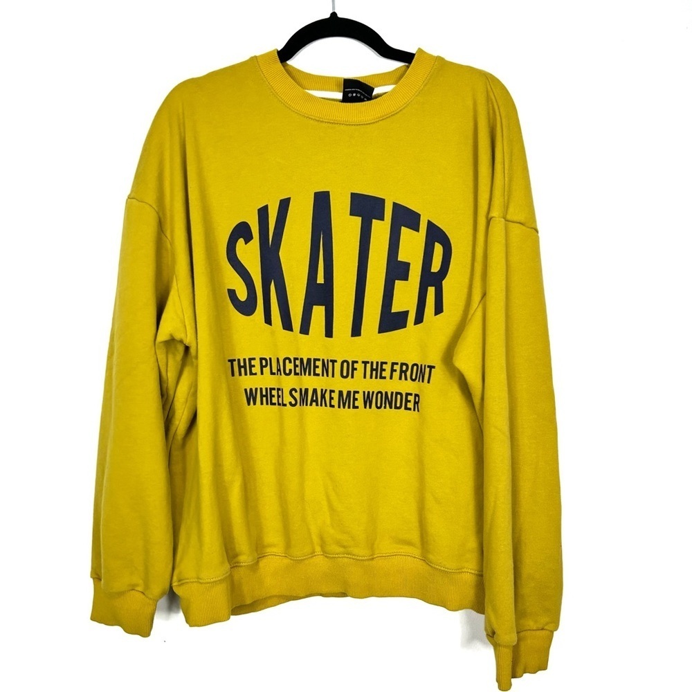 MR. SANDMAN skater yellow oversized crewneck O8